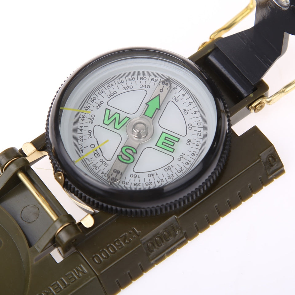 Portable Folding Army Green Lens Compass