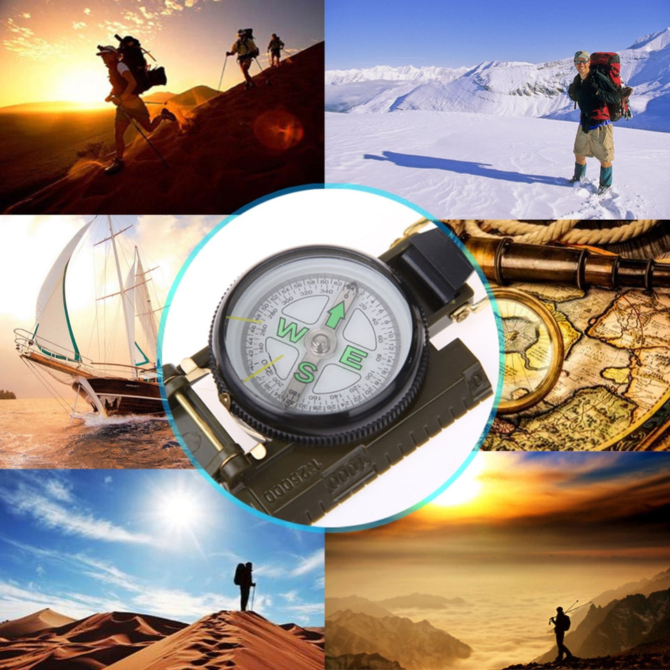 Portable Folding Army Green Lens Compass