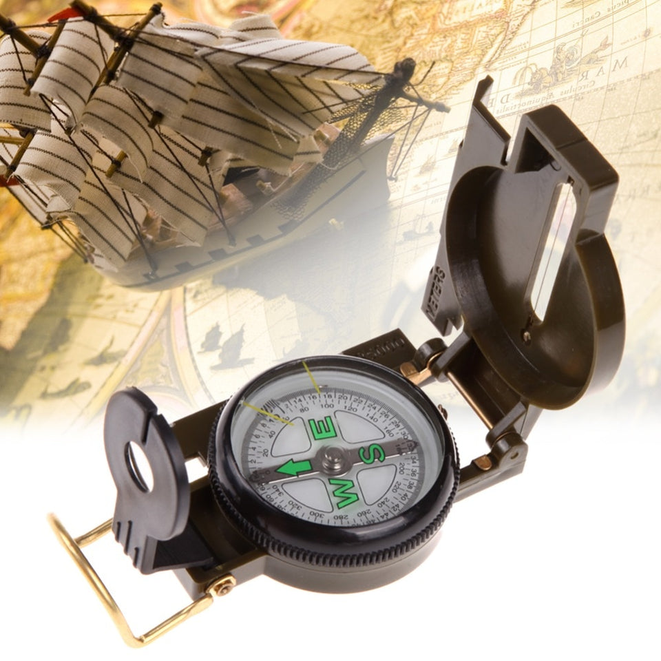 Portable Folding Army Green Lens Compass